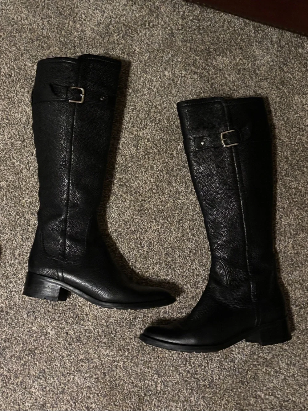 Cole Haan Black Over-the-Knee Riding Boots with Buckle Detail